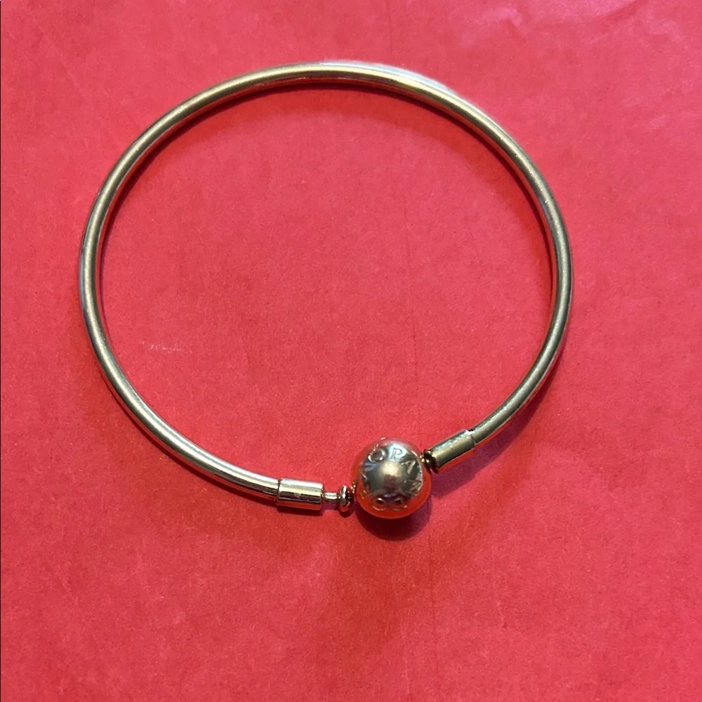 Pandora Rose Gold Bangle Bracelet 8.3 Inches